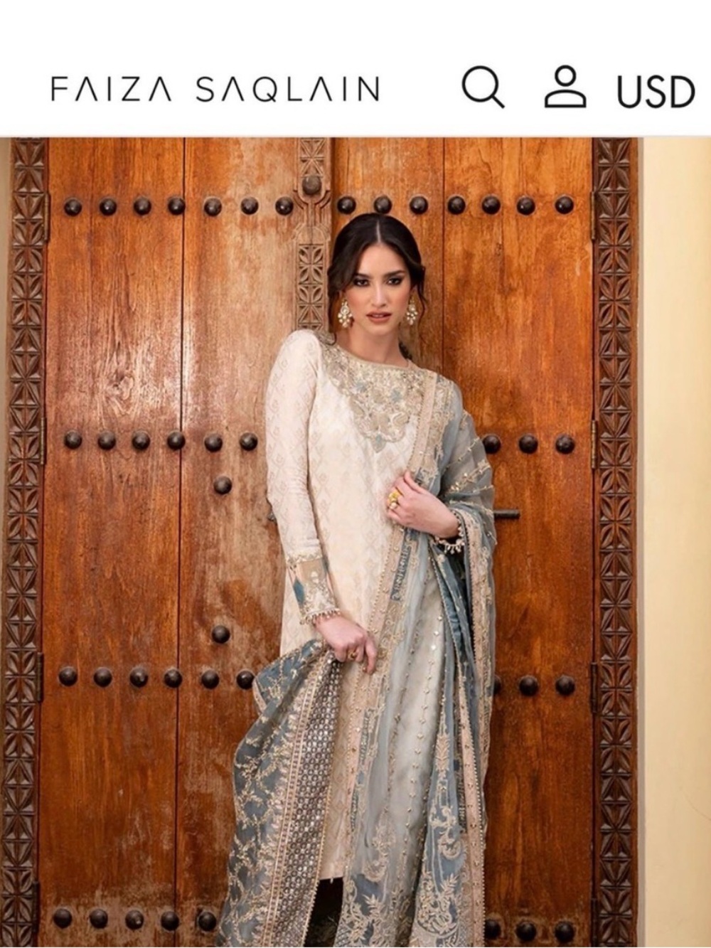 Faiza Saqlain 3 piece kurta set